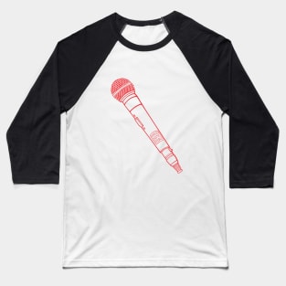 Microphone (Red Lines) Analog / Music Baseball T-Shirt